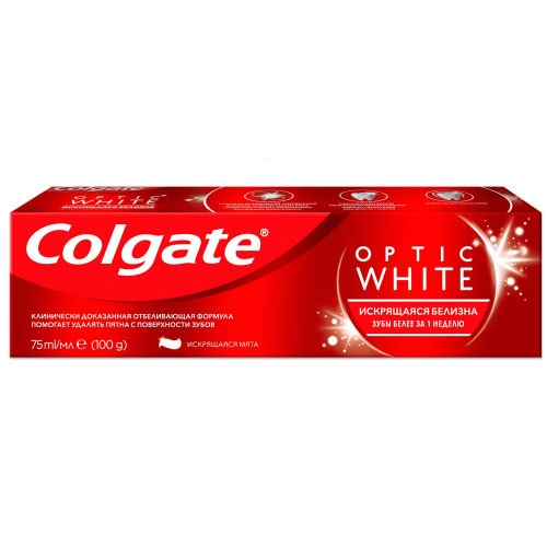 Colgate® Optic White "искрящаяся Белизна" - Зубная Паста С Отбеливающим Эффектом