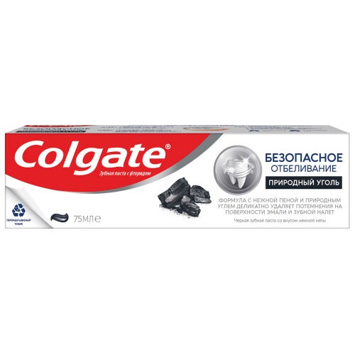 Colgate®  Безопасное Отбеливание Природный Уголь