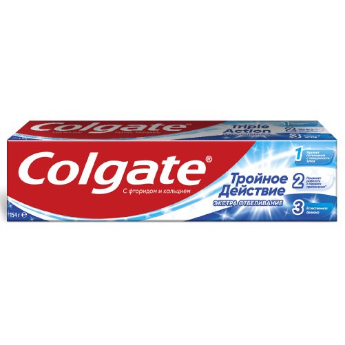 Colgate® Зубная паста Тройное Действие Экстра Отбеливание