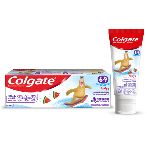 Colgate 6-9, без фторида, со вкусом арбуза